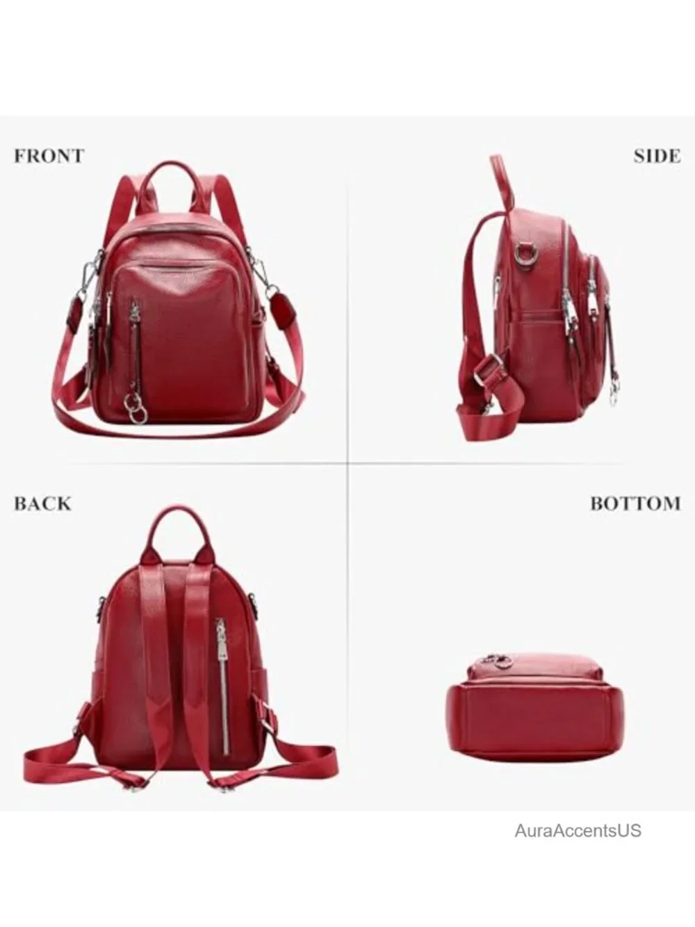 Genuine Leather Convertible Daypack for Women Holds iPad Travel Work